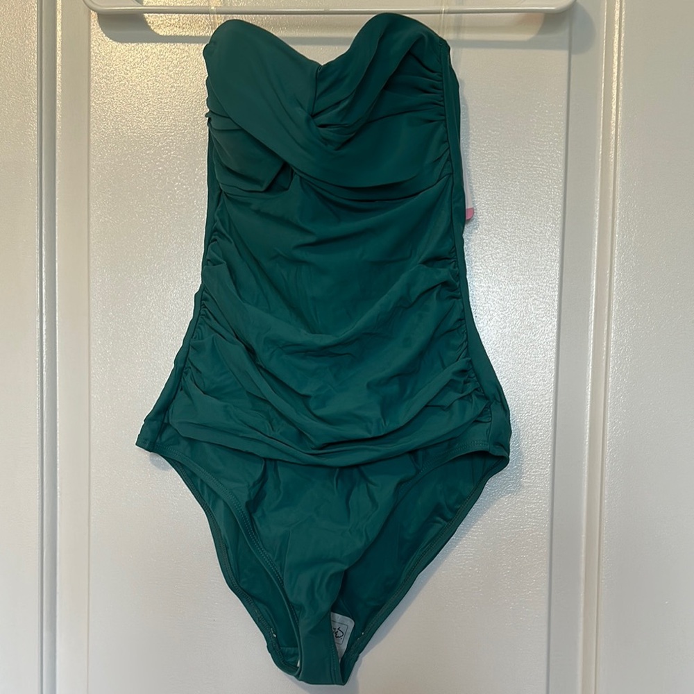 NBW w/ tags Teal Ruched One-Piece Swimsuit